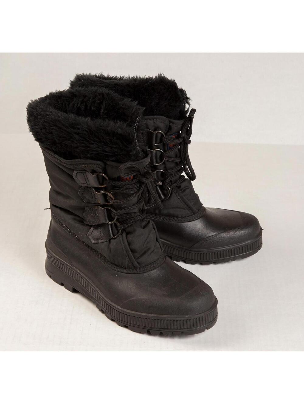 Women's Vintage Black Sorel Winter Rain Lace Up Boots Sz 7